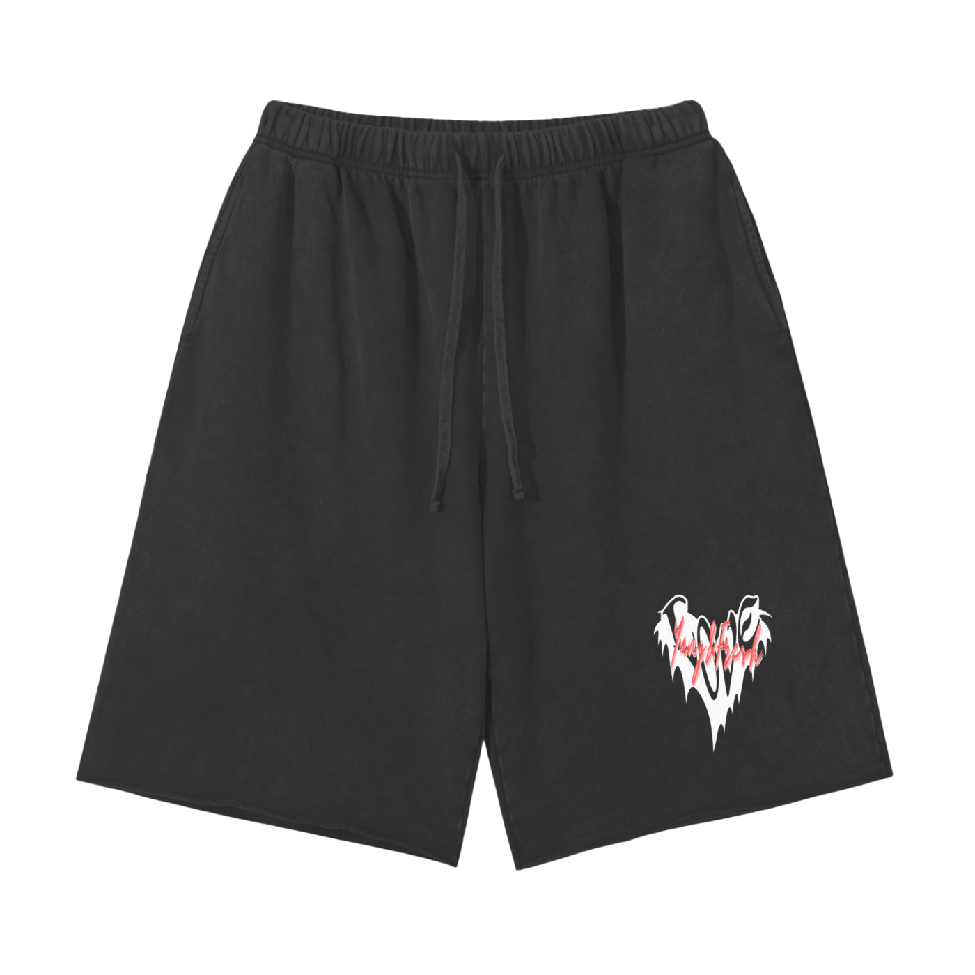 Snow Washed Raw Hem Shorts
