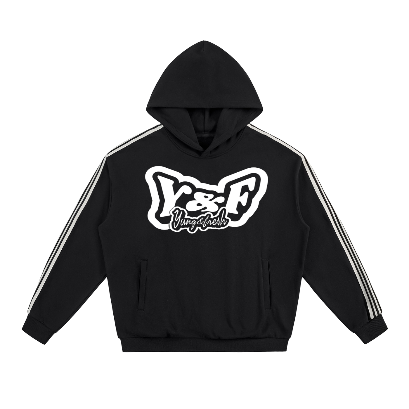 Side Stripe Drop-Shoulder Hoodie
