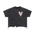 Vintage Wash Boxy Distressed Hem T-Shirt