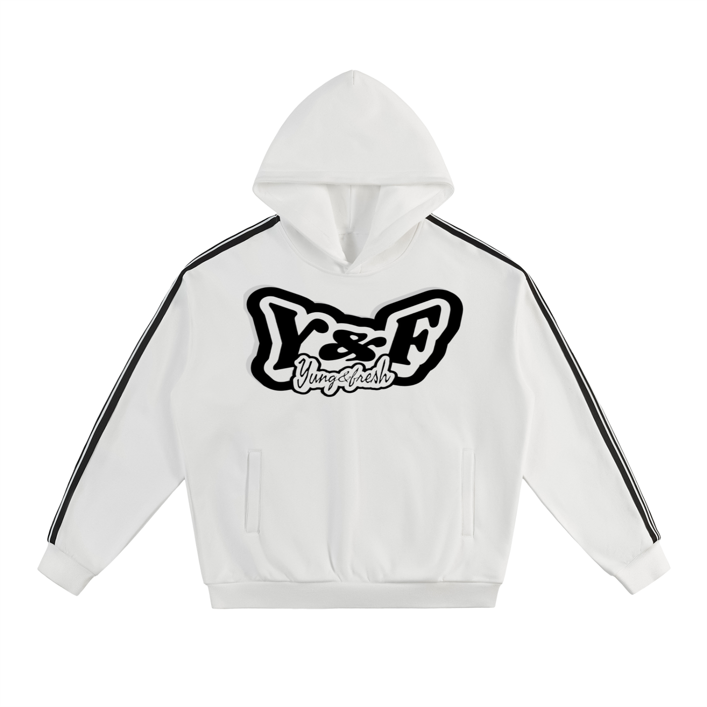 Side Stripe Drop-Shoulder Hoodie